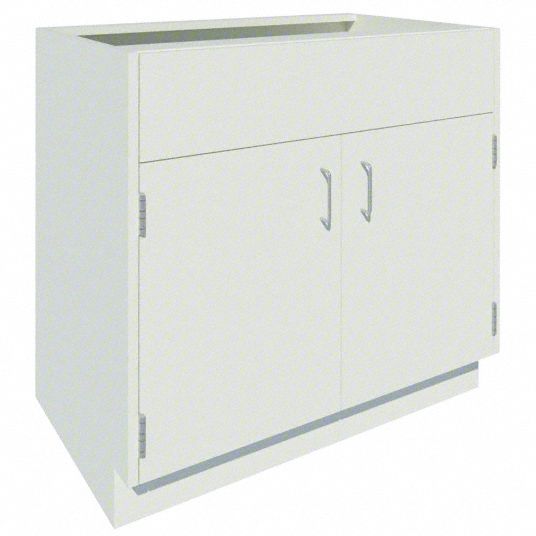 Sink Base Cabinet: 35 1/8 in Overall Ht, 22 in Overall Dp, 36 in Overall Wd, Steel, 0 Drawers