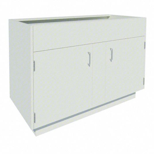 Sink Base Cabinet: 35 1/8 in Overall Ht, 22 in Overall Dp, 4 1/4 ft Overall Wd, Steel, 0 Drawers