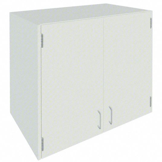 Wall Cabinet: 30 5/8 in Overall Ht, 13 5/8 in Overall Dp, 36 in Overall Wd, Steel, 0 Drawers
