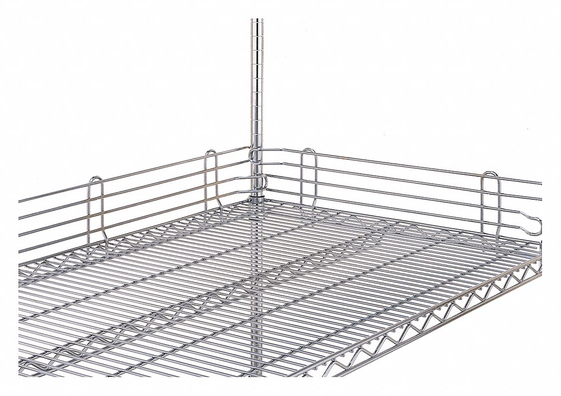 INSTOCK, 18 in x 1 in x 4 in, Stainless Steel, Wire Shelf Ledges