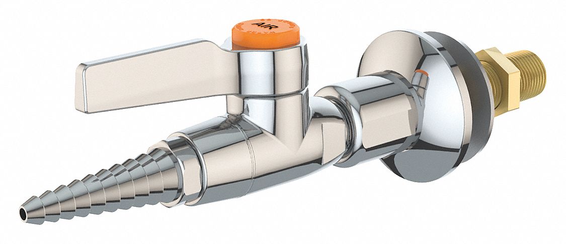 Quick Connect Fitting: Orange, Male, Air, Chrome, Quick Connect Fitting