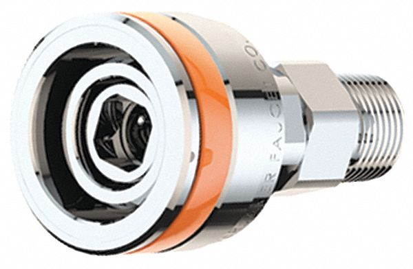 Quick Connect Fitting: Orange, Female, Air, Chrome, Quick Connect Fitting