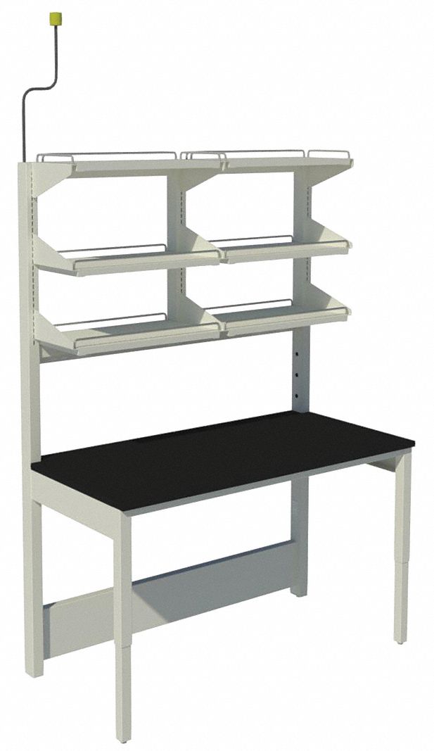 Envision Workstation: 30 in Overall Wd, 7 ft Overall Ht, 5 ft Overall Lg, Epoxy, Pearl White, Steel