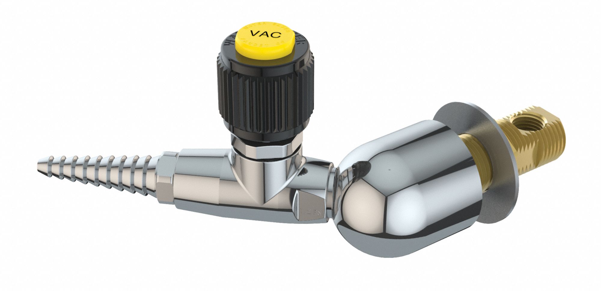 Quick Connect Fitting: Yellow, Female, Air, Chrome, Quick Connect Fitting