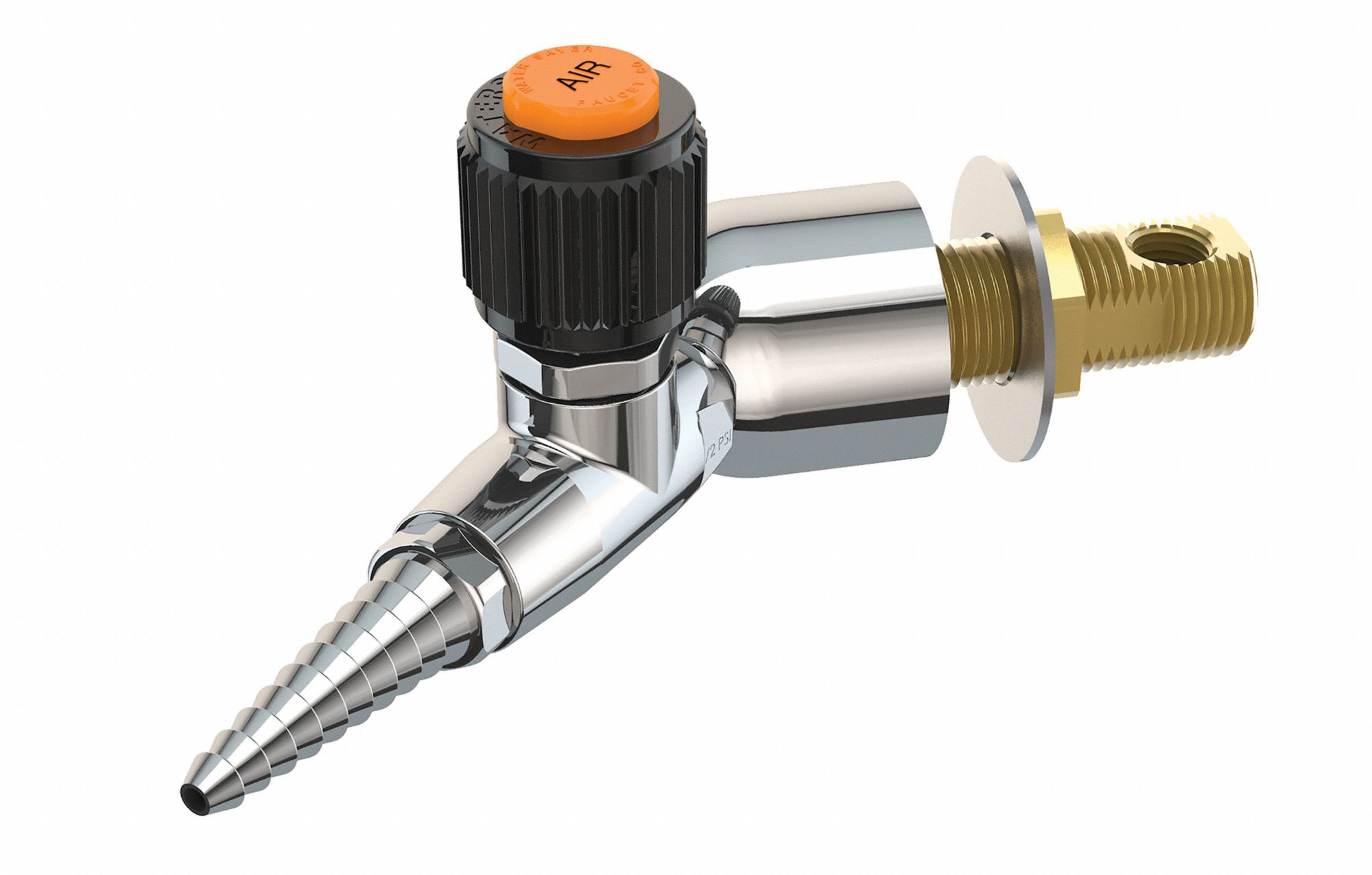 Quick Connect Fitting: Orange, Female, Air, Chrome, Quick Connect Fitting