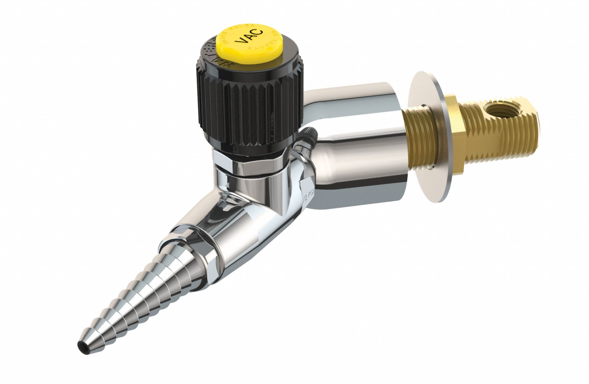 Quick Connect Fitting: Yellow, Female, Air, Chrome, Quick Connect Fitting