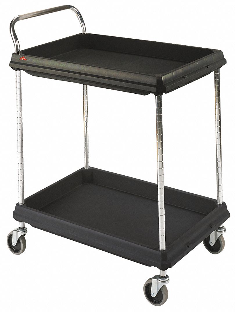 Laboratory Utility Cart: 33 3/4 in Overall Lg, 21 1/2 in Overall Wd, 33 1/4 in Overall Ht, Polymer