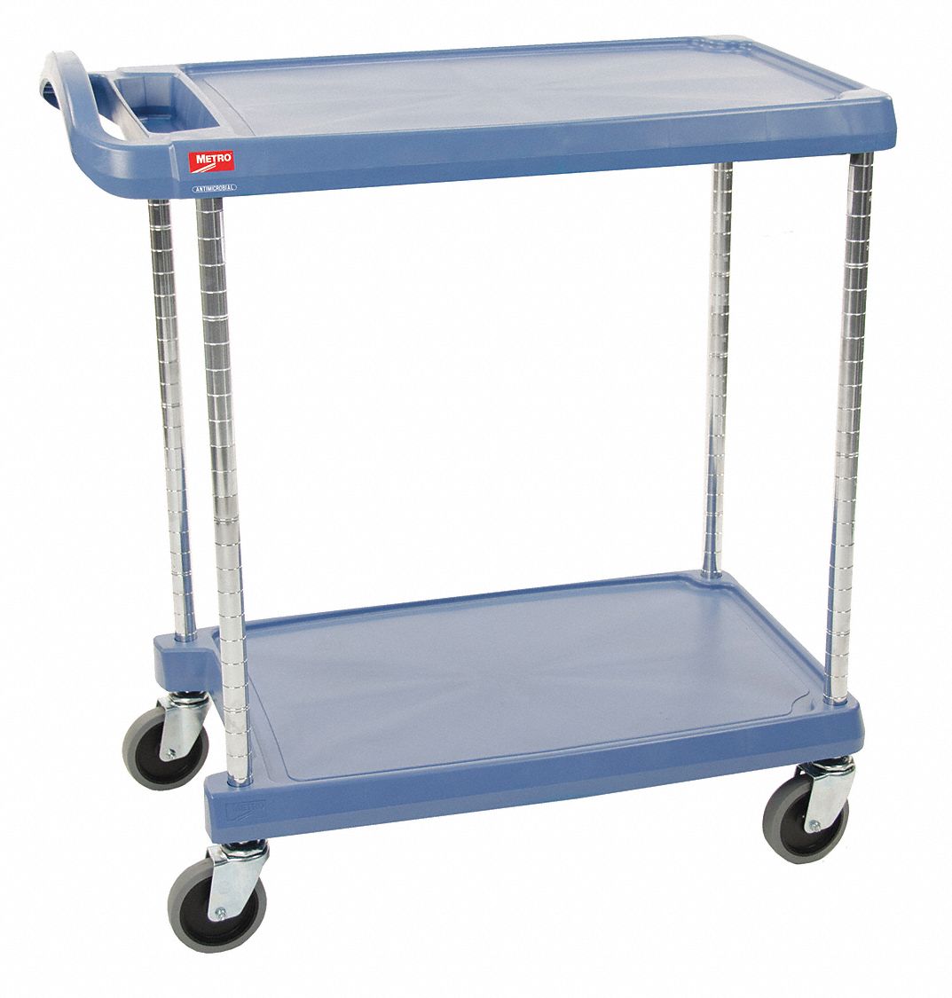 Laboratory Utility Cart: 31 1/2 in Overall Lg, 18 3/8 in Overall Wd, 35 1/2 in Overall Ht, Polymer