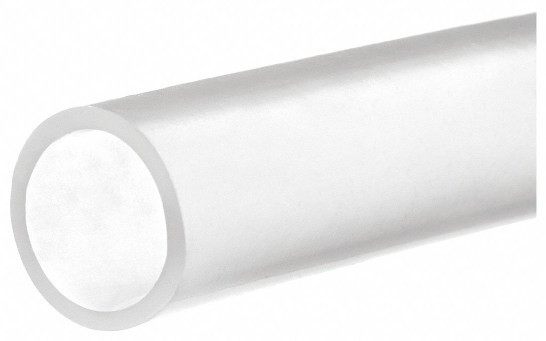 FDA TUBING, CLEAR, ⅜ IN INSIDE DIA, ½ IN OUTSIDE DIA, 50 FT, 65A, PVC