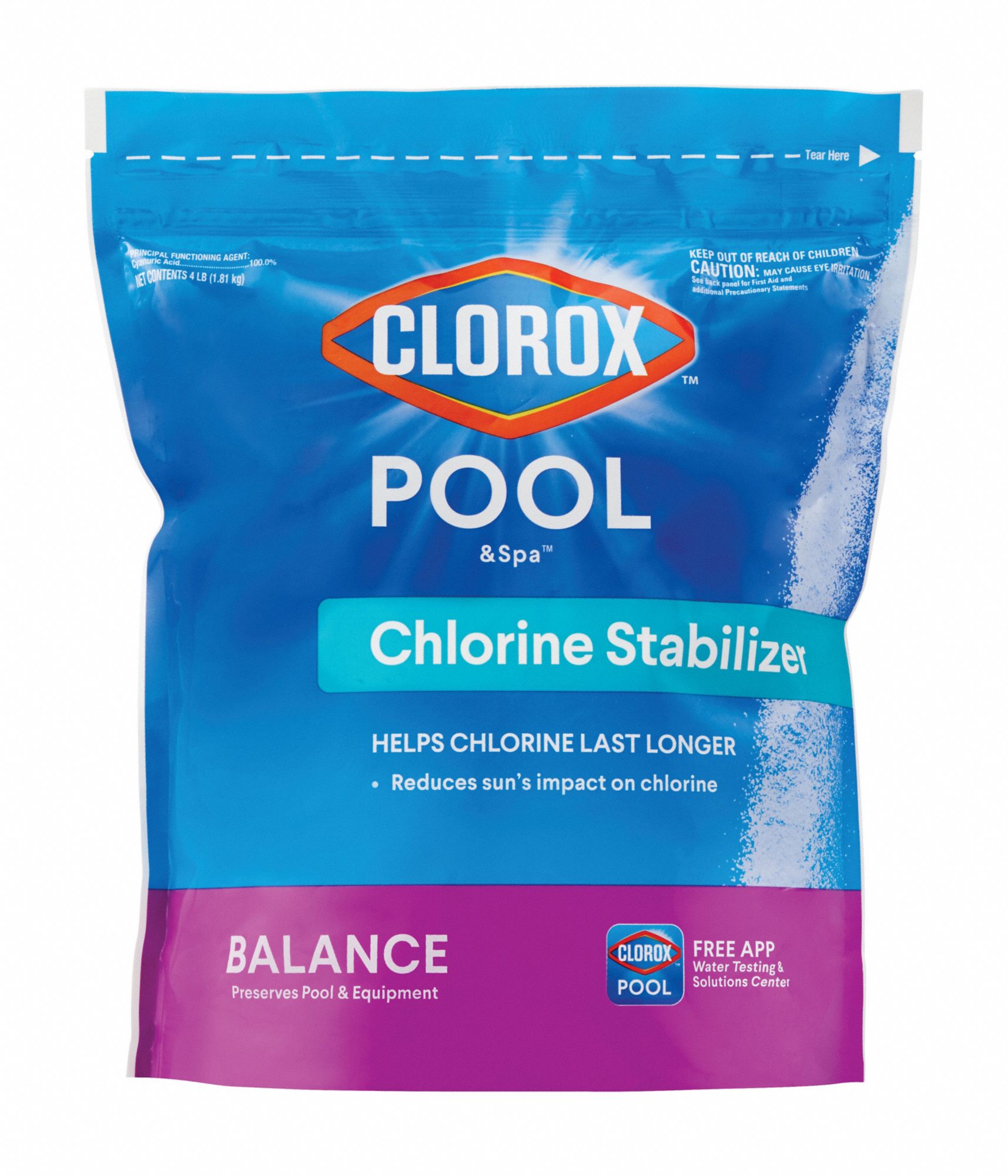 Chlorine Stabilizer: Granular, Bag, 4 lb