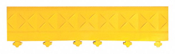 Ramp Edge: Ramp Edge, 4 in x 18 in, ERGO ADVANTAGE SAFE-FLEX, Diamond Grid, Yellow, Vinyl, 10 PK