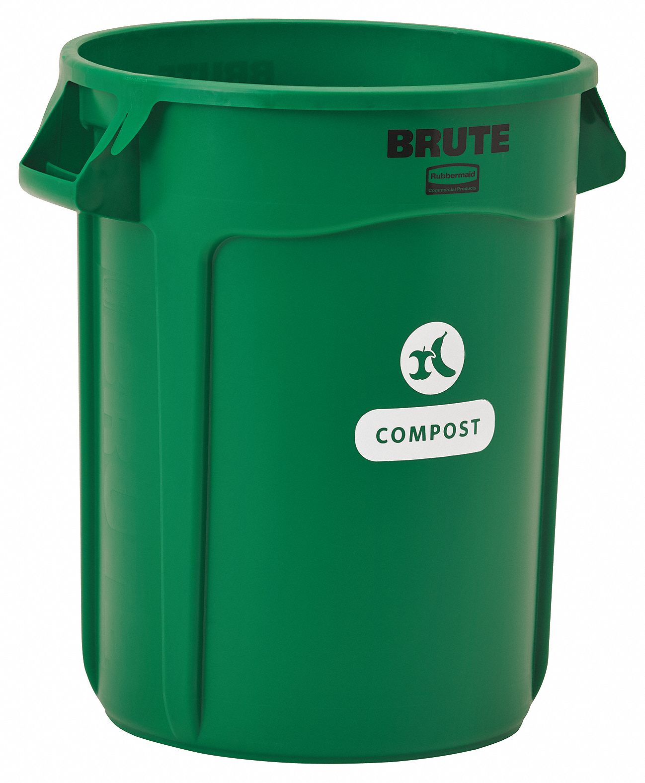 32 gal Round Refuse and Compost Can,  Plastic,  Green