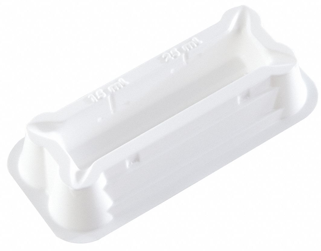 Reagent Reservoir: Non-Sterile, 25 mL Capacity, Polystyrene, 1 1/8 in Overall Ht, 7/8 in Overall Dp