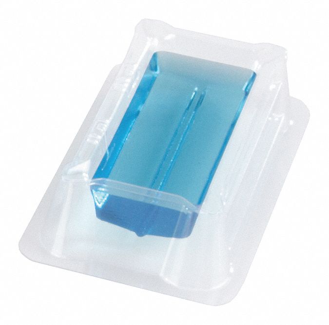 Reagent Reservoir: Non-Sterile, 100 mL Capacity, PVC, 1 in Overall Ht, 4 5/8 in Overall Lg
