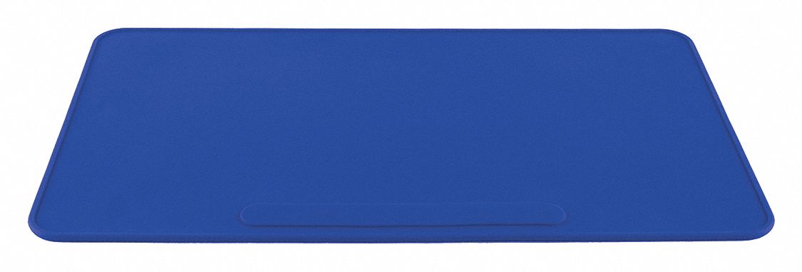 Bench Pad: Silicone, 23 1/2 in Overall Lg, 14 in Overall Wd, 1/10 in Thick, Blue/White, 1 Sheets