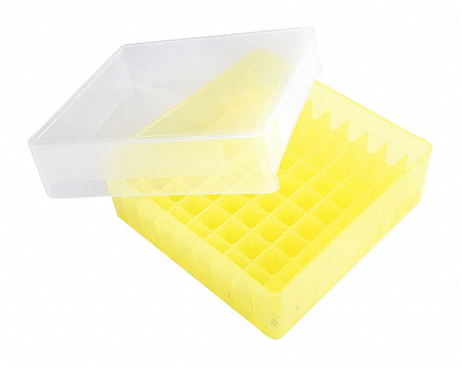 Rectangular Storage Box: 5 1/8 in Overall Wd, 1 7/8 in Overall Ht, 5 1/8 in Overall Lg, Yellow