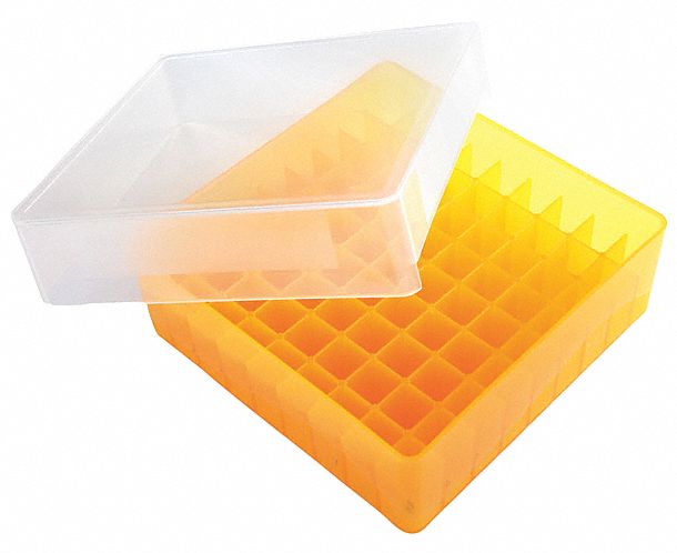 Rectangular Storage Box: 5 1/8 in Overall Wd, 1 7/8 in Overall Ht, 5 1/8 in Overall Lg, Orange