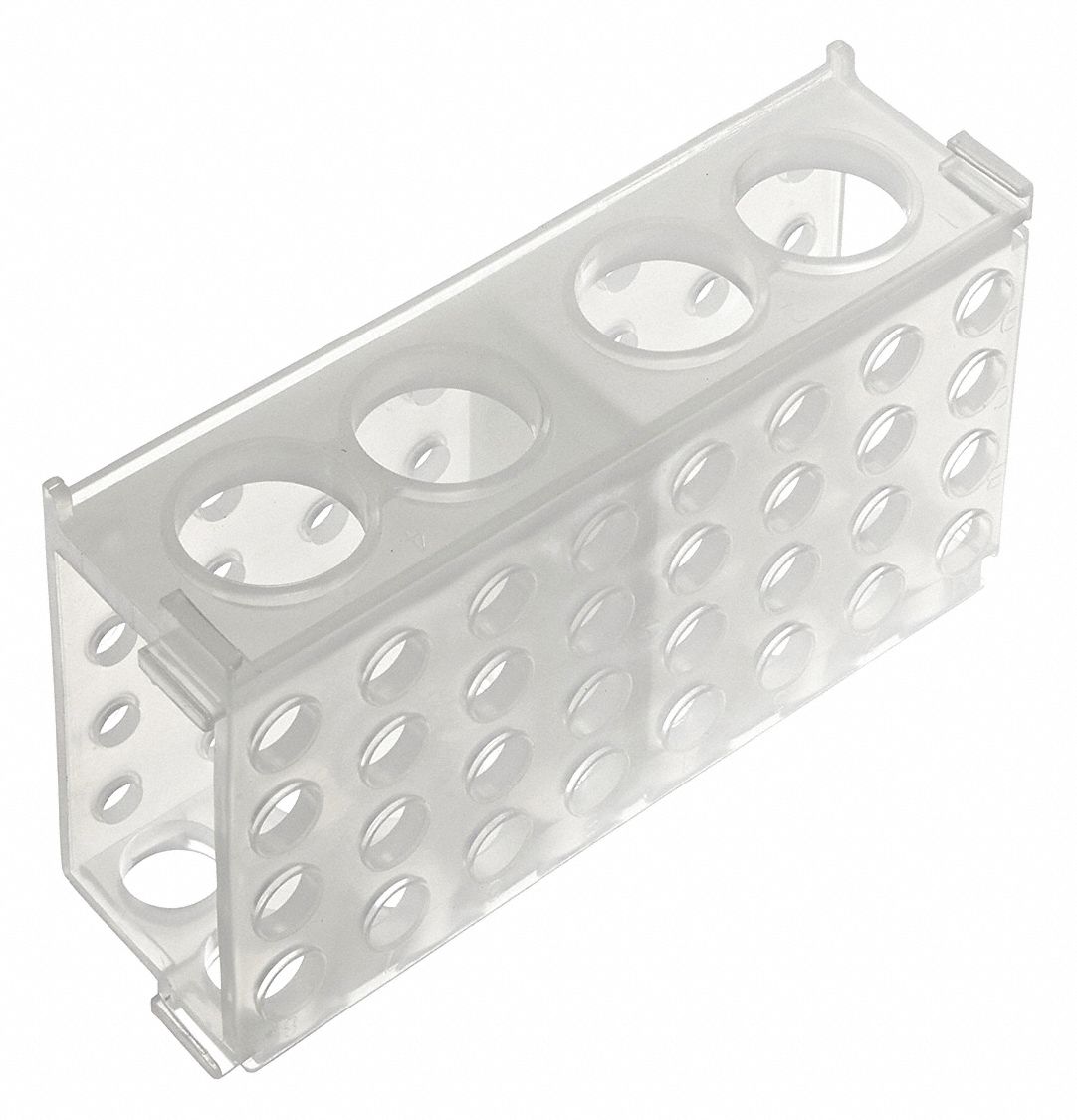 Tube Rack: 2 1/8 in Overall Wd, 3 3/4 in Overall Ht, 6 7/8 in Overall Lg, Polypropylene, Natural