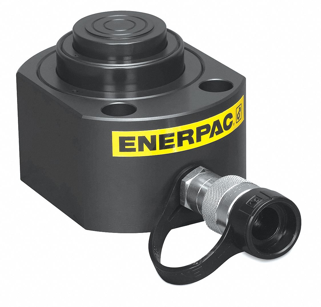 ENERPAC Telescopic Hydraulic Ram, Single Acting, Steel, 1st Stage Stroke 3/8 in, 2nd Stage