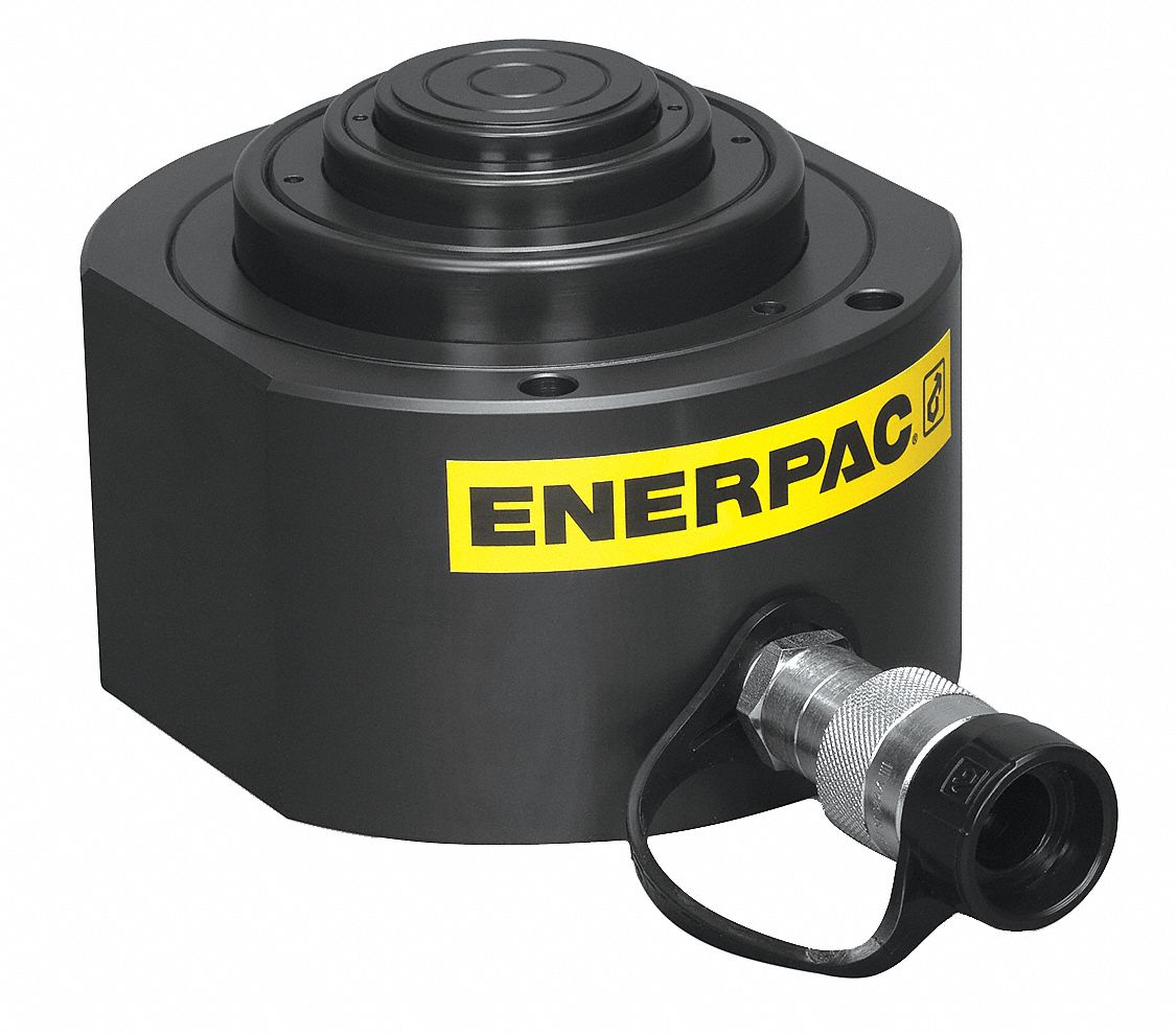 ENERPAC Telescopic Hydraulic Ram, Single Acting, Steel, 1st Stage Stroke 3/8 in, 2nd Stage