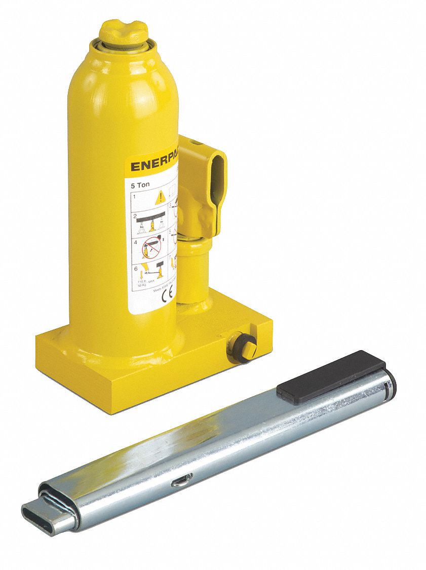ENERPAC 5 in x 3 in Hydraulic Steel Bottle Jack with 5 ton Lifting