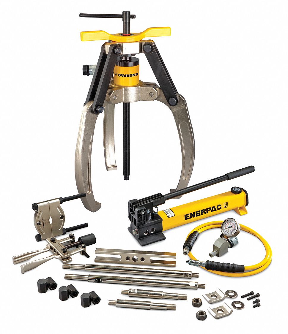 ENERPAC, 12 ton Capacity with Attachments, 2 in Stroke Lg, Hydraulic Puller Set 55PW26