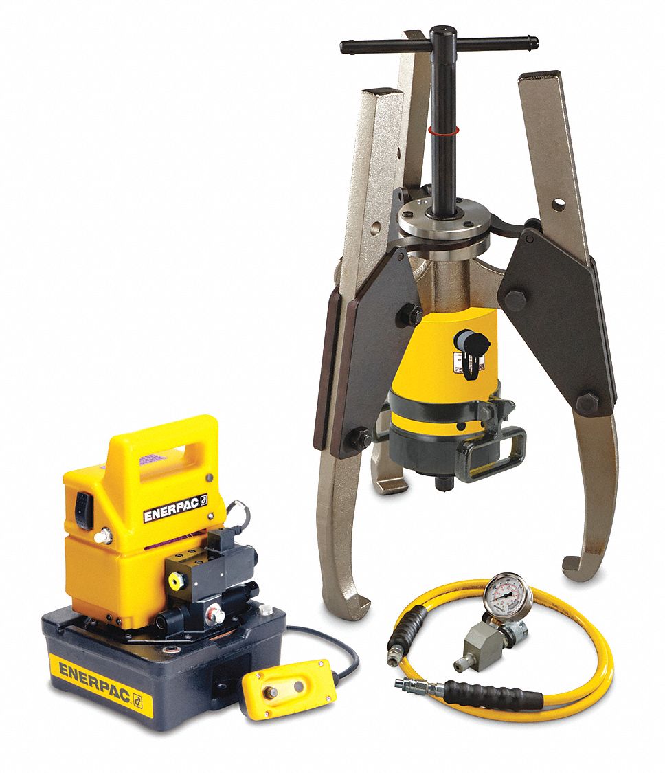 ENERPAC, 64 ton Capacity with Attachments, 3 in Stroke Lg, Hydraulic Puller Set 55PW36