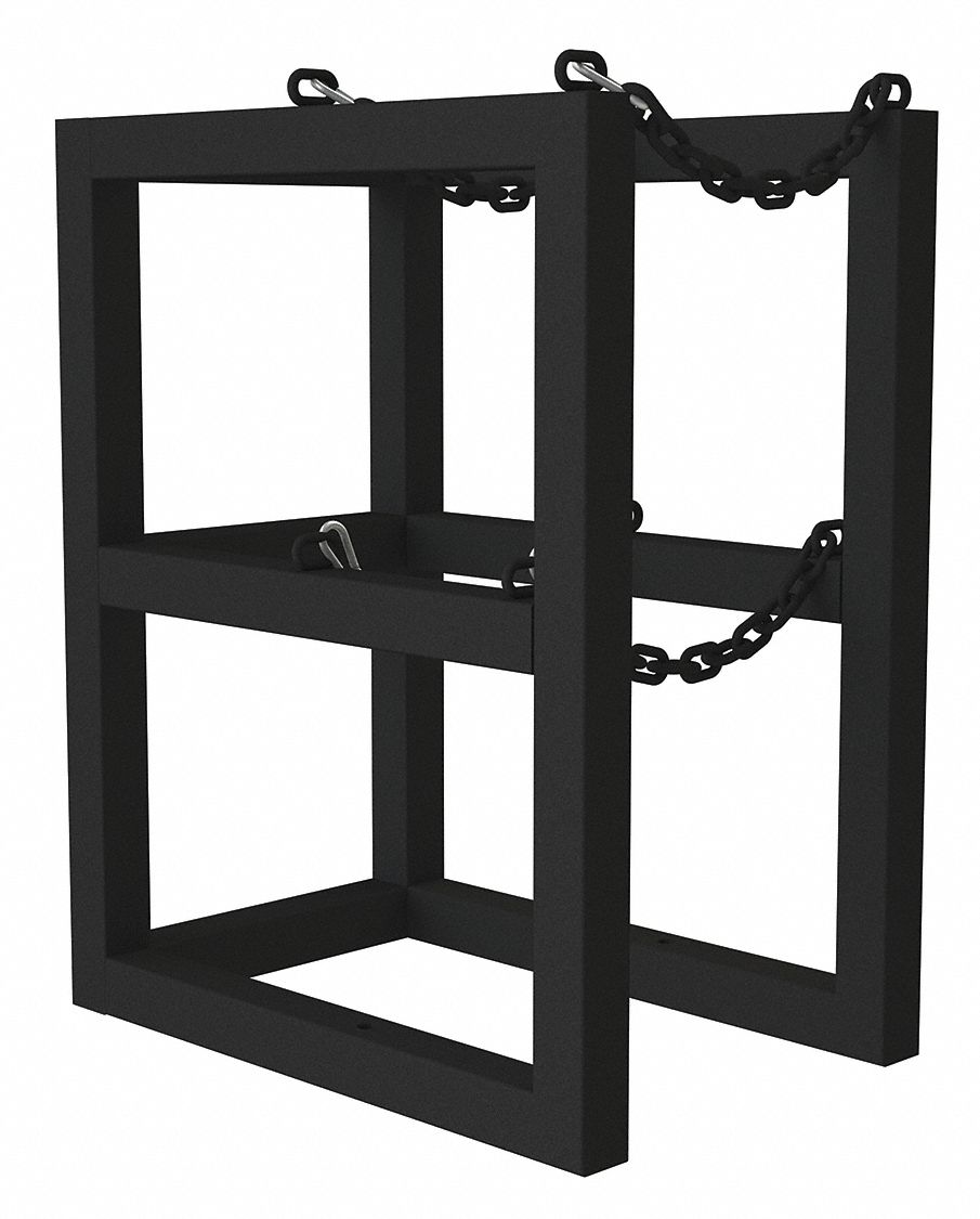 Gas Cylinder Rack: Vertical, 16 in x 24 in x 30 in, For 2 Cylinders