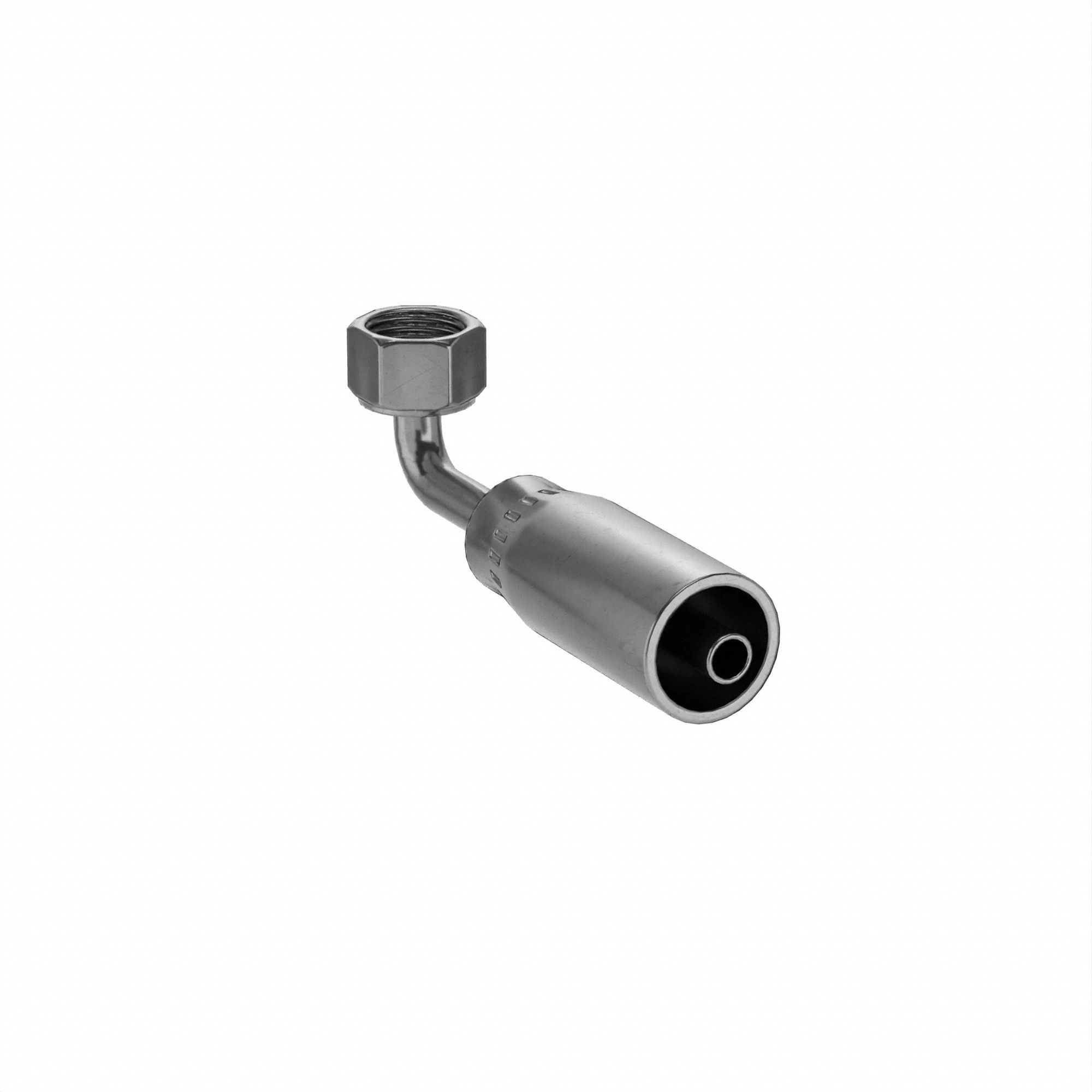 Hydraulic Crimp Fitting: Carbon Steel, 90° Elbow, -4 For Hose Dash Size, Female x Male