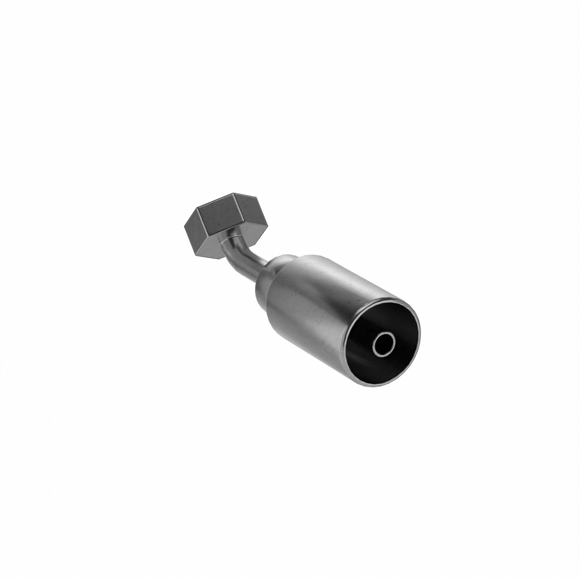 Hydraulic Crimp Fitting: Carbon Steel, 45° Elbow, -4 For Hose Dash Size, Female x Male