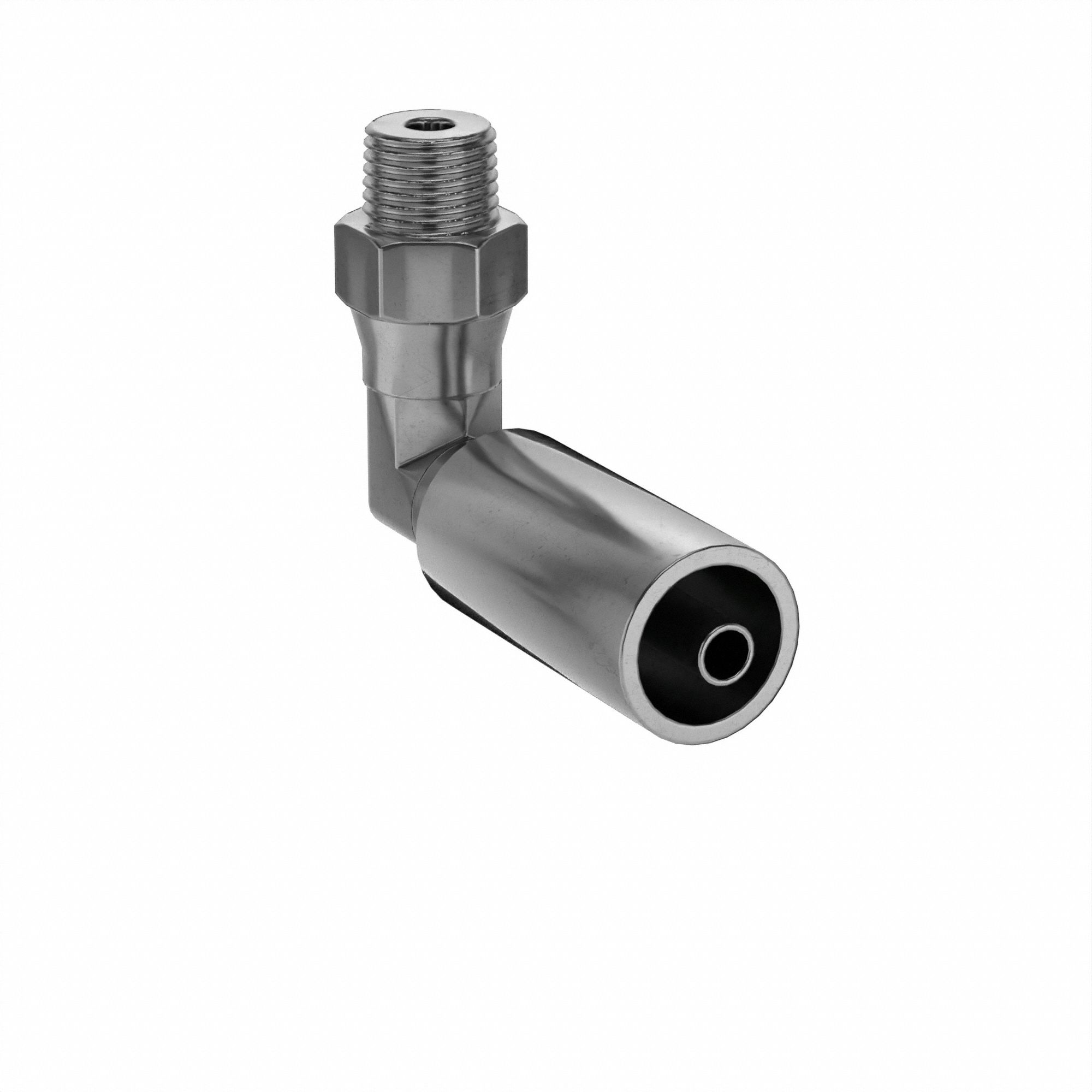 Hydraulic Crimp Fitting: Carbon Steel, 90° Elbow, -4 For Hose Dash Size, Male x Male
