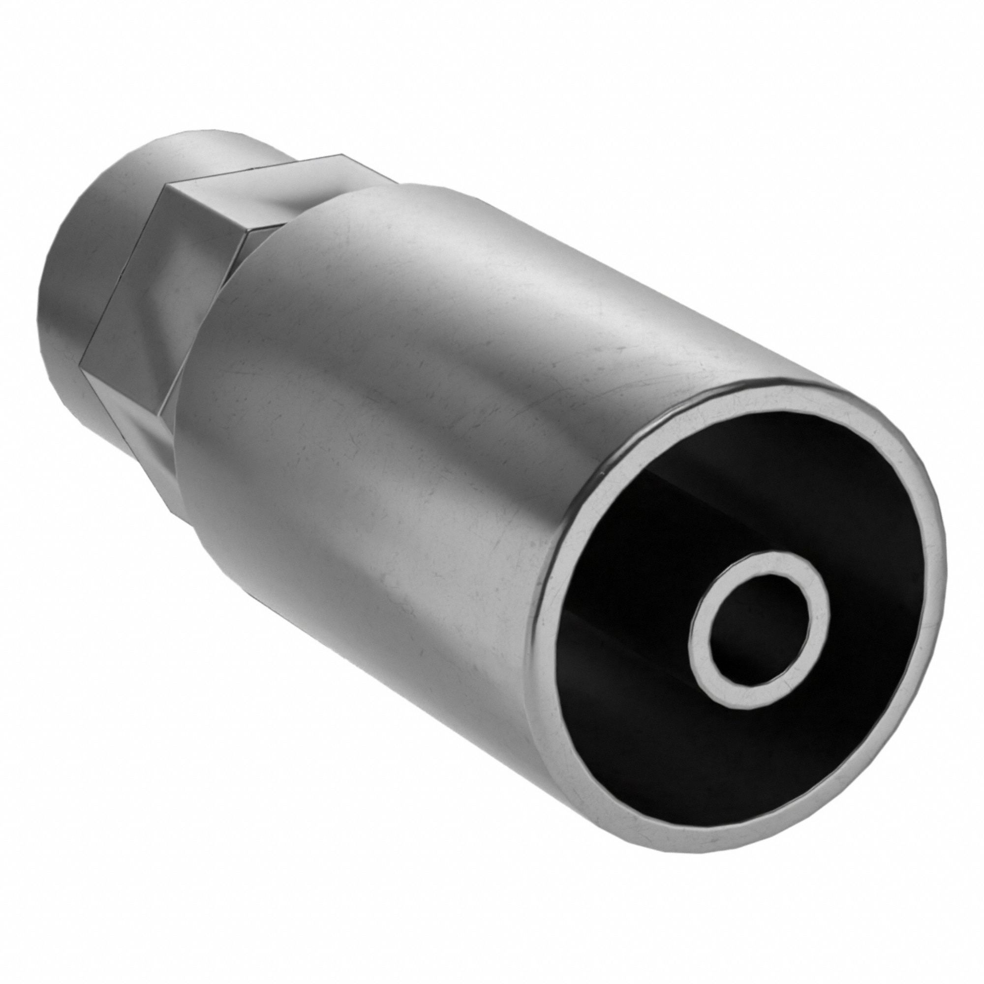 Hydraulic Crimp Fitting: Carbon Steel, Straight, -6 For Hose Dash Size, Female x Male