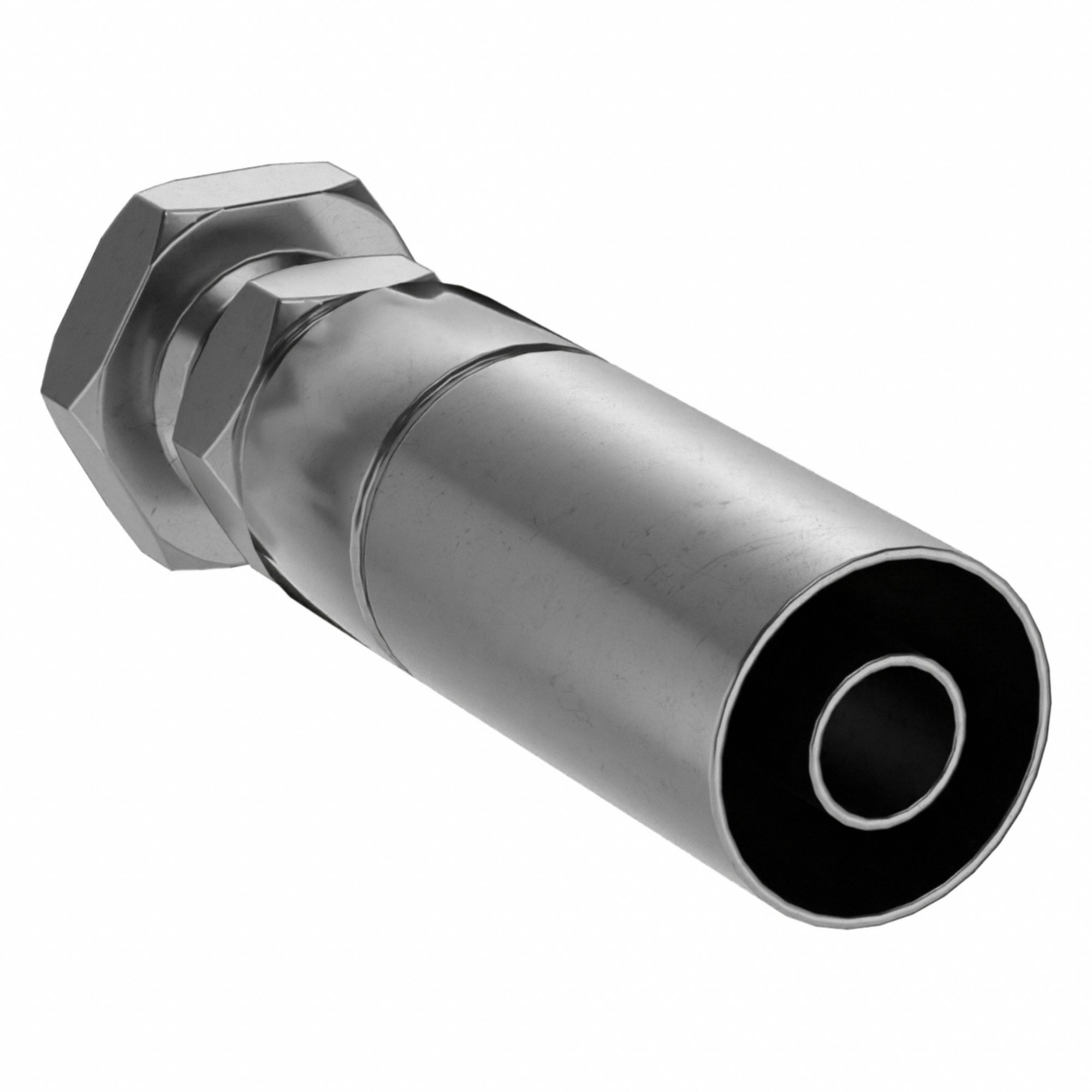 Hydraulic Crimp Fitting: Carbon Steel, Straight, -6 For Hose Dash Size, Female x Male