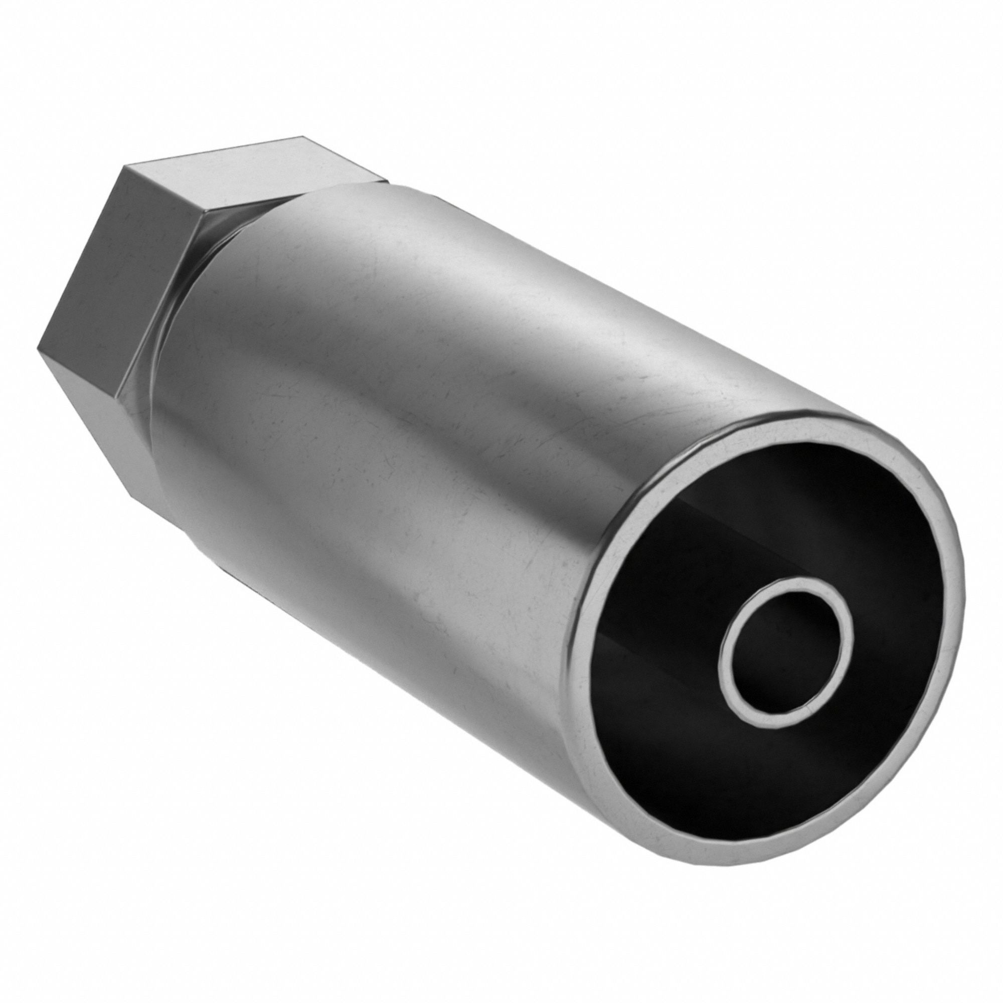 Hydraulic Crimp Fitting: Carbon Steel, Straight, -6 For Hose Dash Size, Female x Male