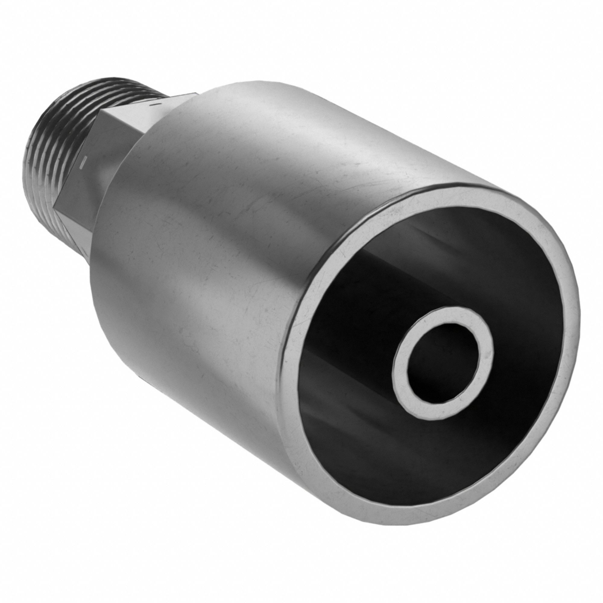 Hydraulic Crimp Fitting: Carbon Steel, Straight, -8 For Hose Dash Size, Male x Male