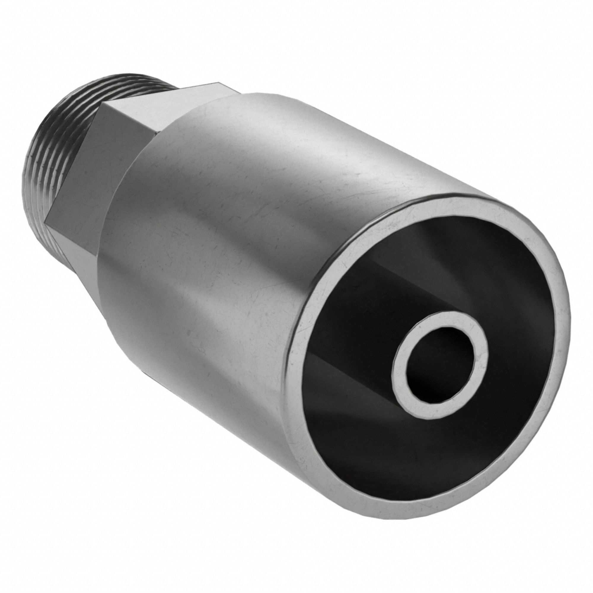 Hydraulic Crimp Fitting: Carbon Steel, Straight, -8 For Hose Dash Size, Male x Male