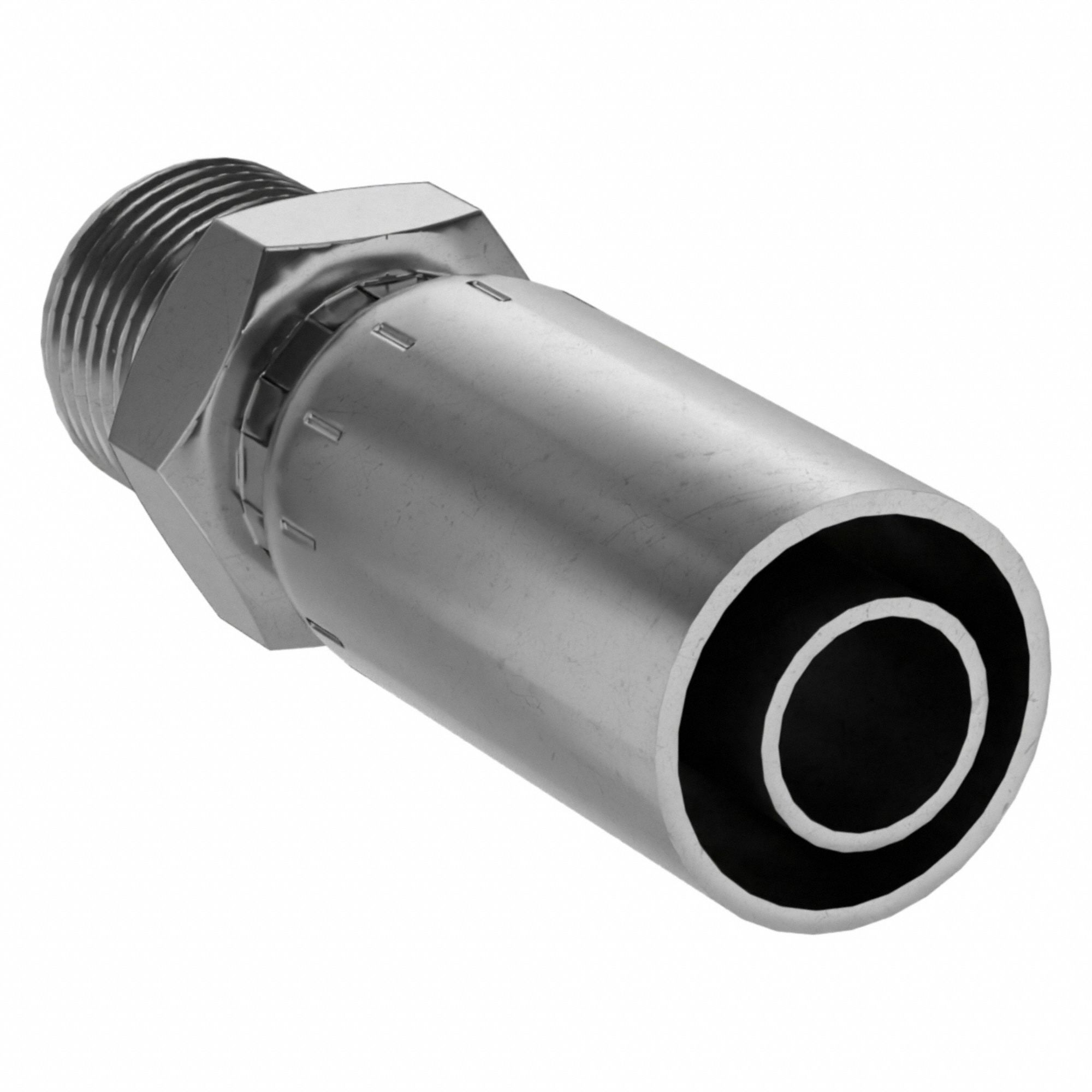 Hydraulic Crimp Fitting: Carbon Steel, Straight, -8 For Hose Dash Size, Male x Male