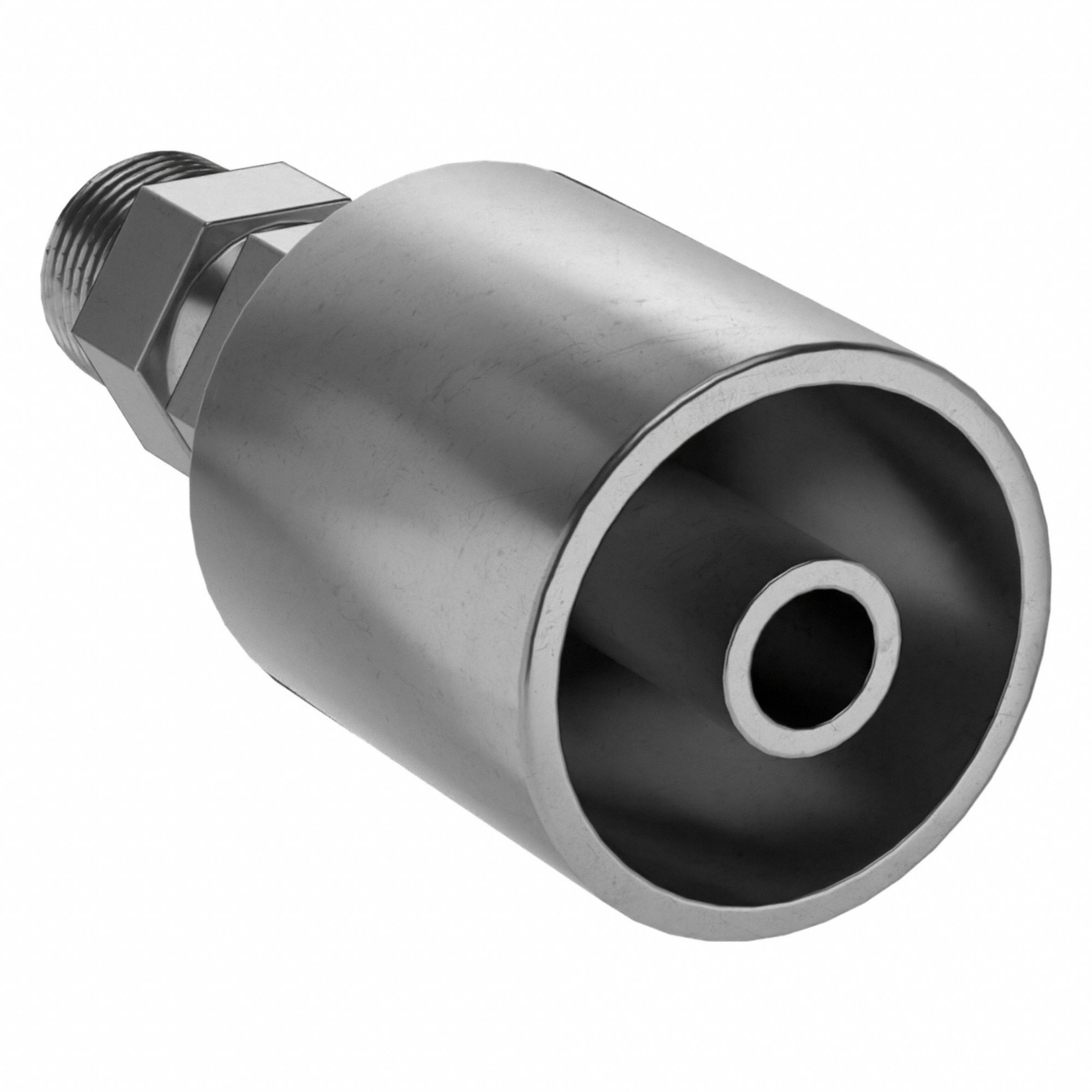 Hydraulic Crimp Fitting: Carbon Steel, Straight, -8 For Hose Dash Size, Male x Male