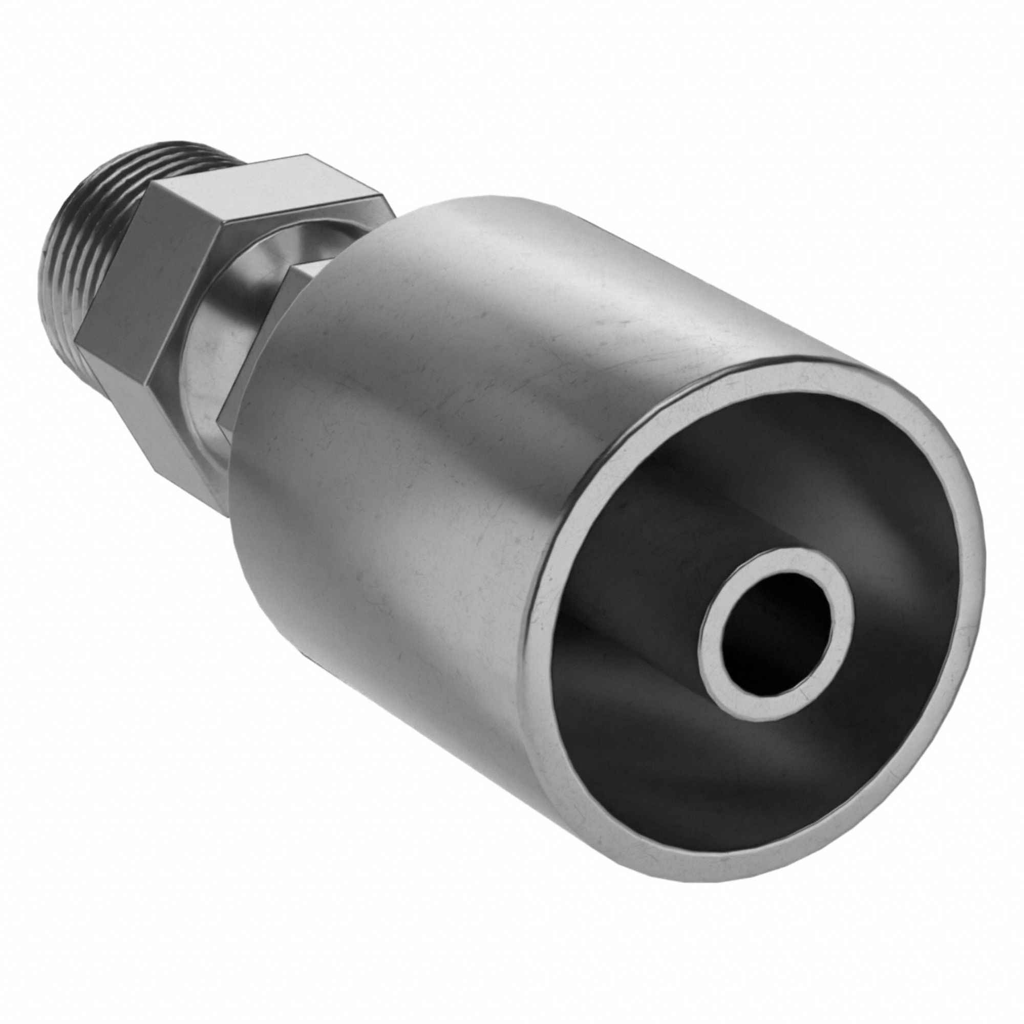 Hydraulic Crimp Fitting: Carbon Steel, Straight, -8 For Hose Dash Size, Male x Male