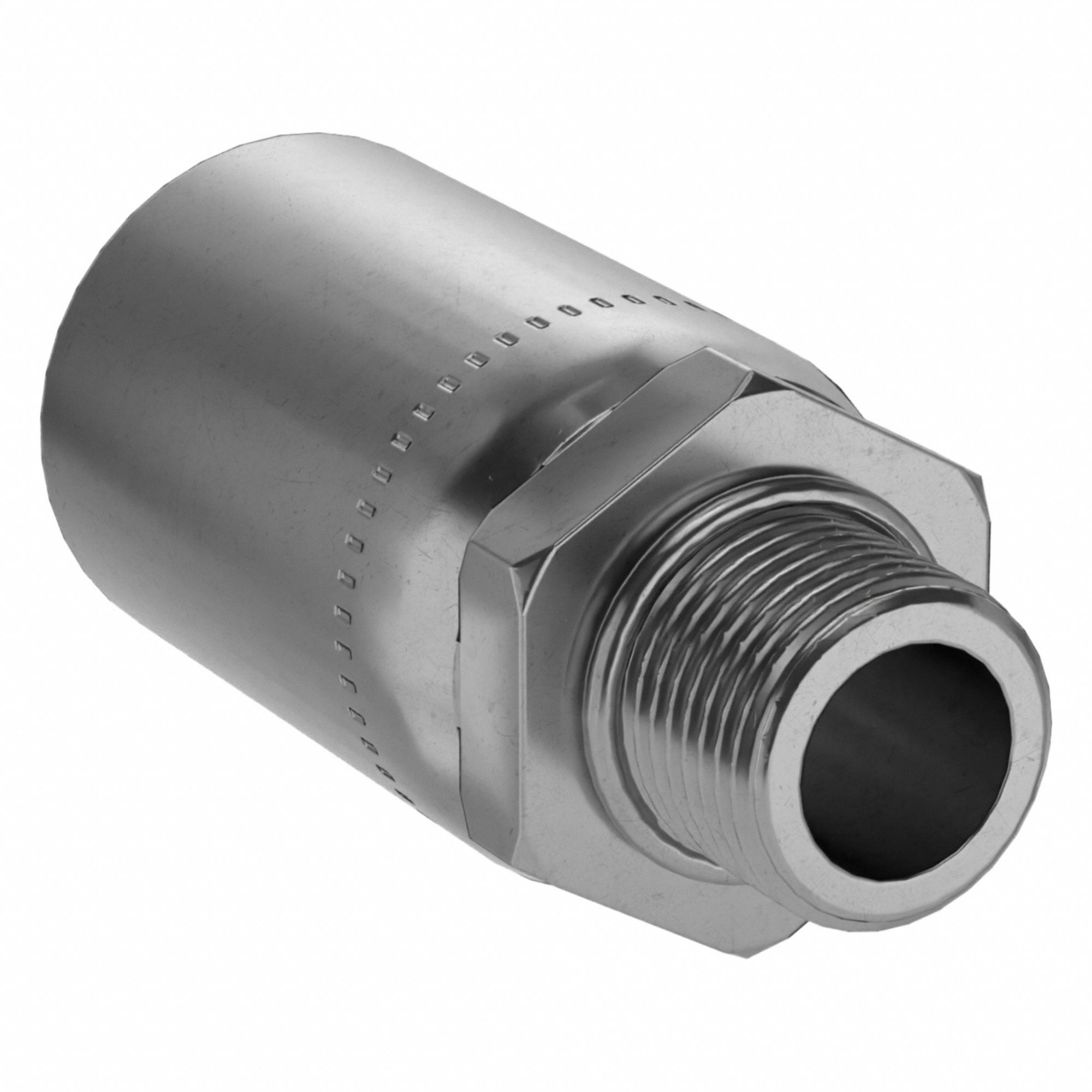 Hydraulic Crimp Fitting: Carbon Steel, Straight, -8 For Hose Dash Size, Male x Male