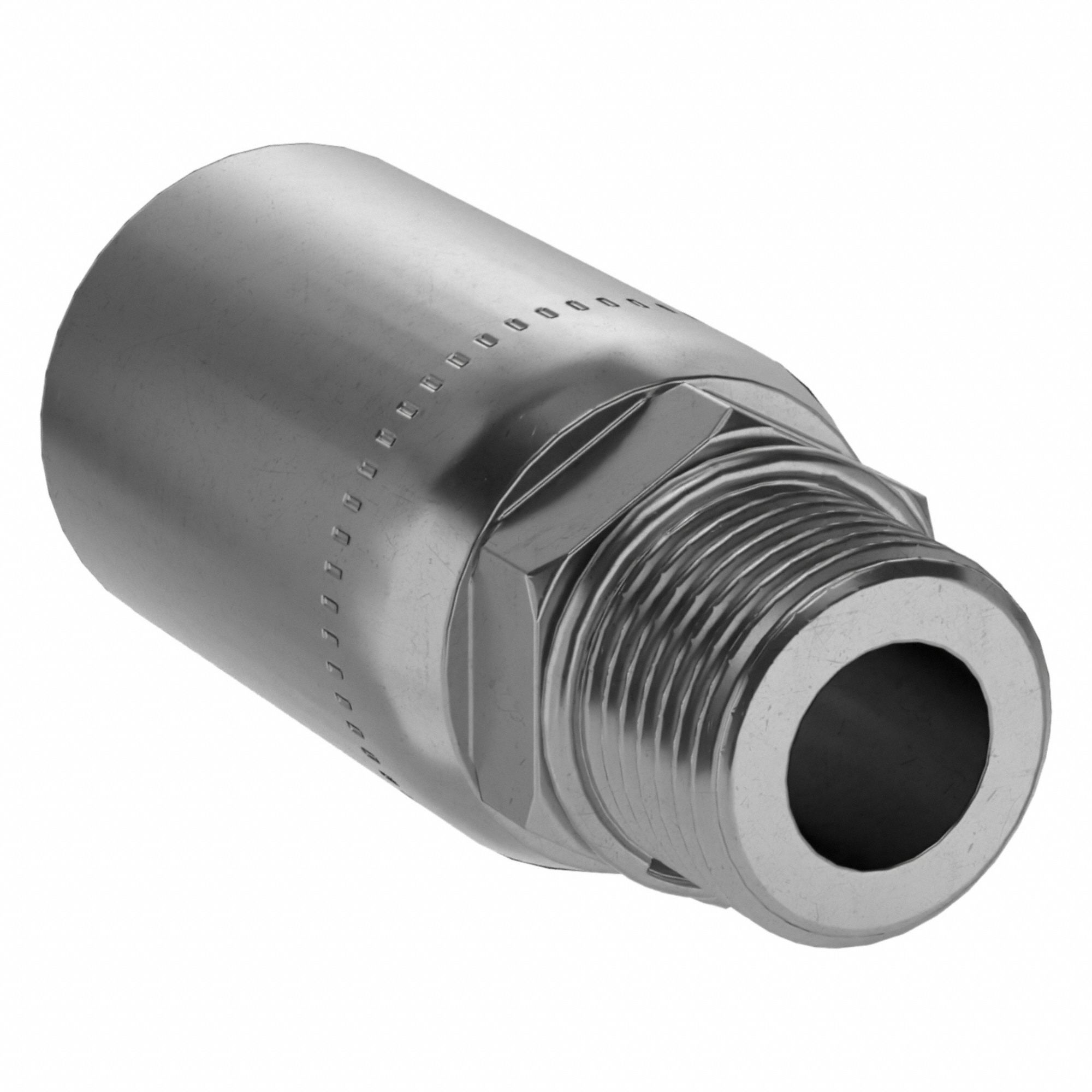 Hydraulic Crimp Fitting: Carbon Steel, Straight, -8 For Hose Dash Size, Male x Male
