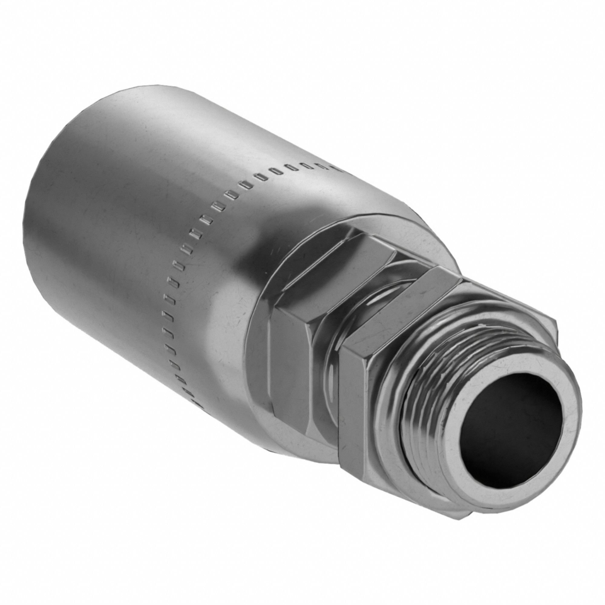 Hydraulic Crimp Fitting: Carbon Steel, Straight, -8 For Hose Dash Size, Male x Male