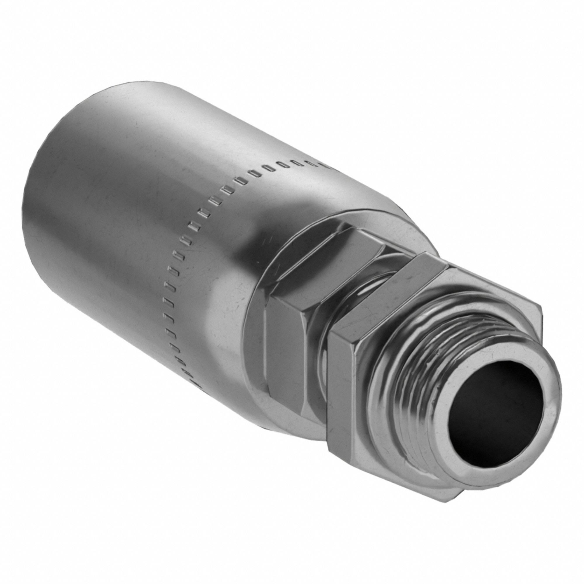 Hydraulic Crimp Fitting: Carbon Steel, Straight, -8 For Hose Dash Size, Male x Male