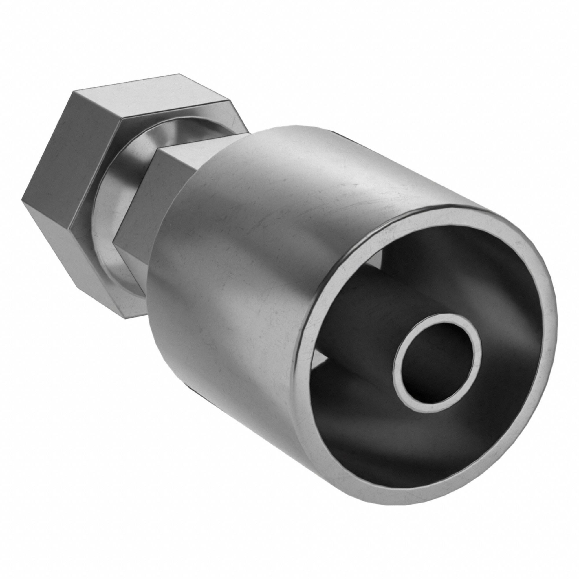 Hydraulic Crimp Fitting: Carbon Steel, Straight, -8 For Hose Dash Size, Female x Male