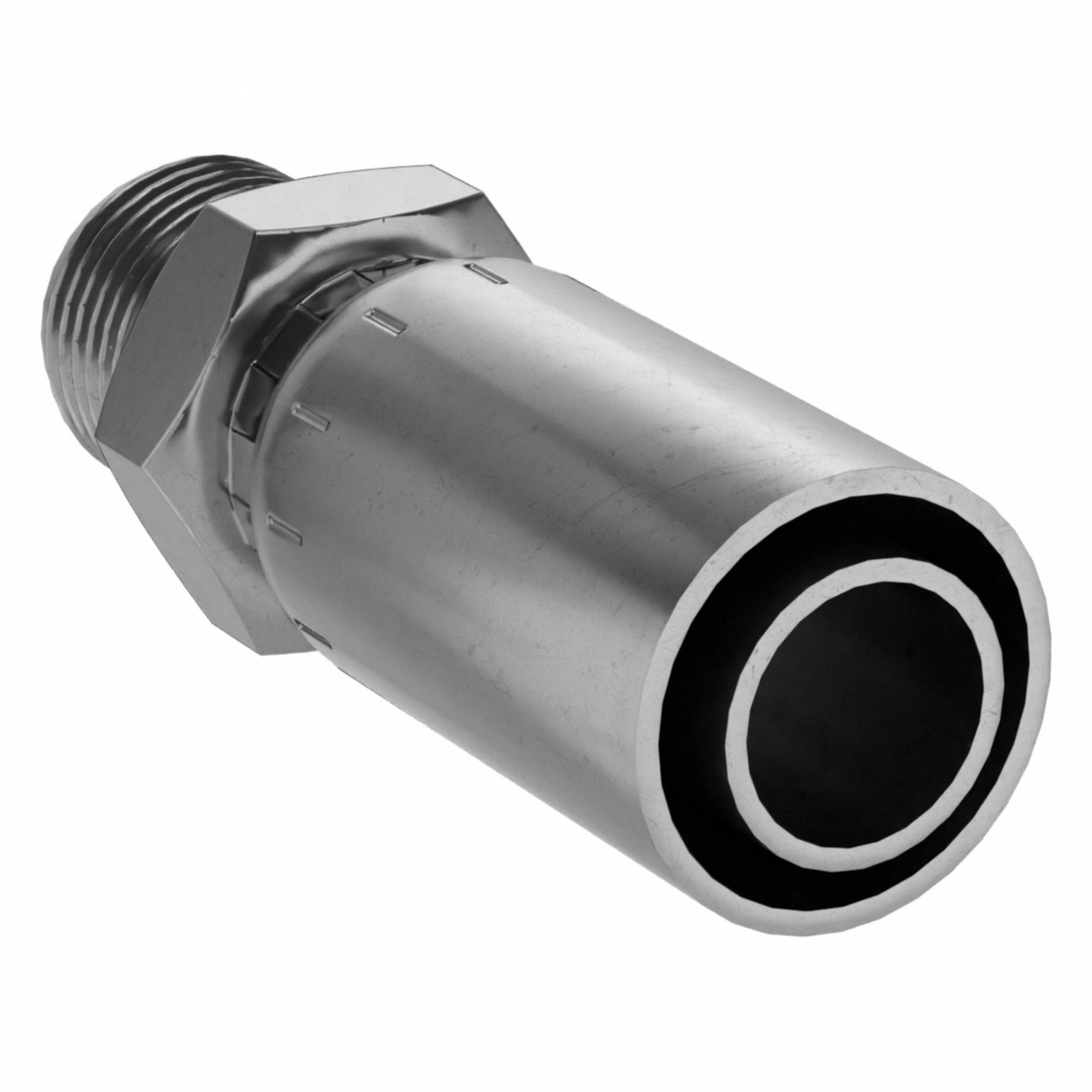 Hydraulic Crimp Fitting: Carbon Steel, Straight, -10 For Hose Dash Size, Male x Male