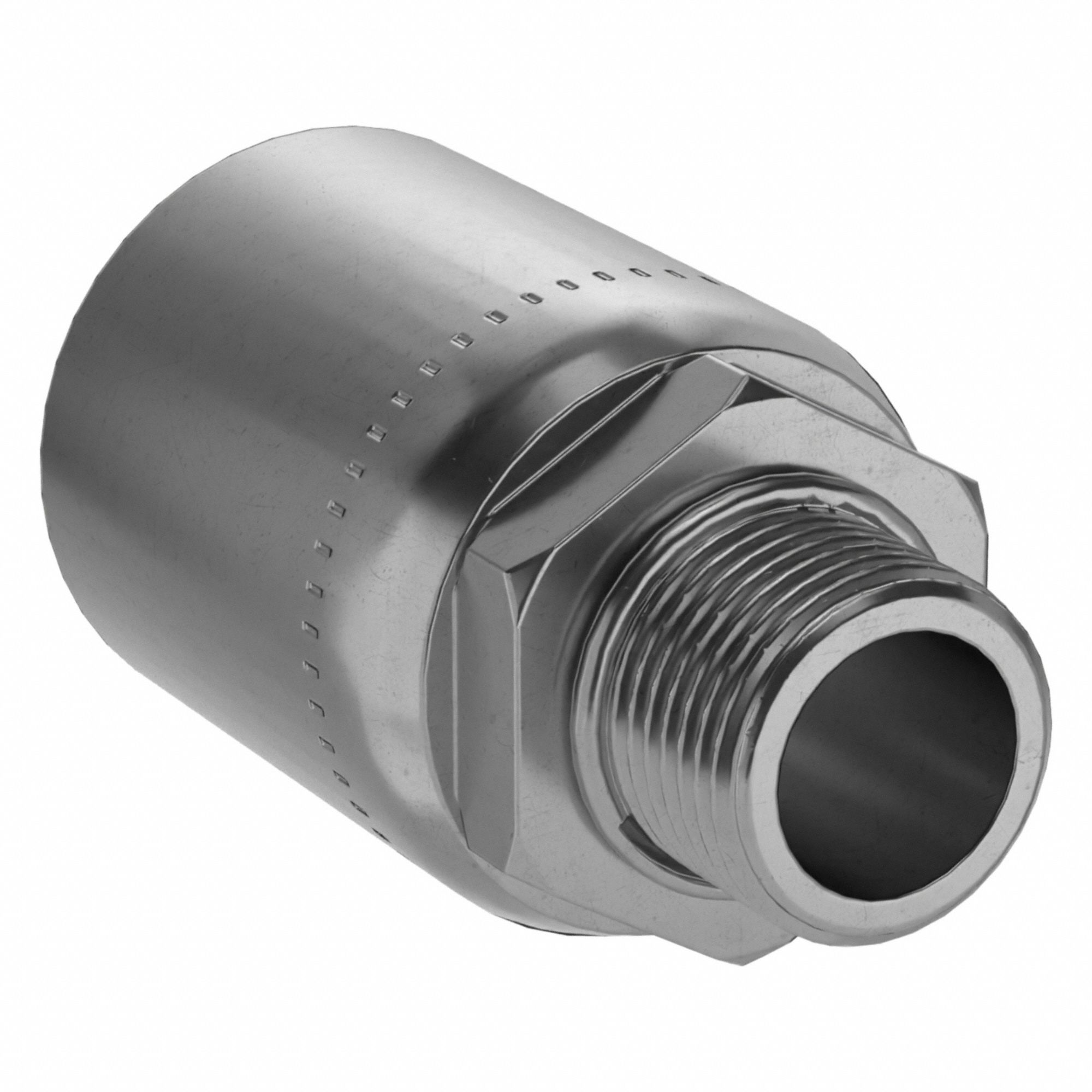 Hydraulic Crimp Fitting: Carbon Steel, Straight, -10 For Hose Dash Size, Male x Male