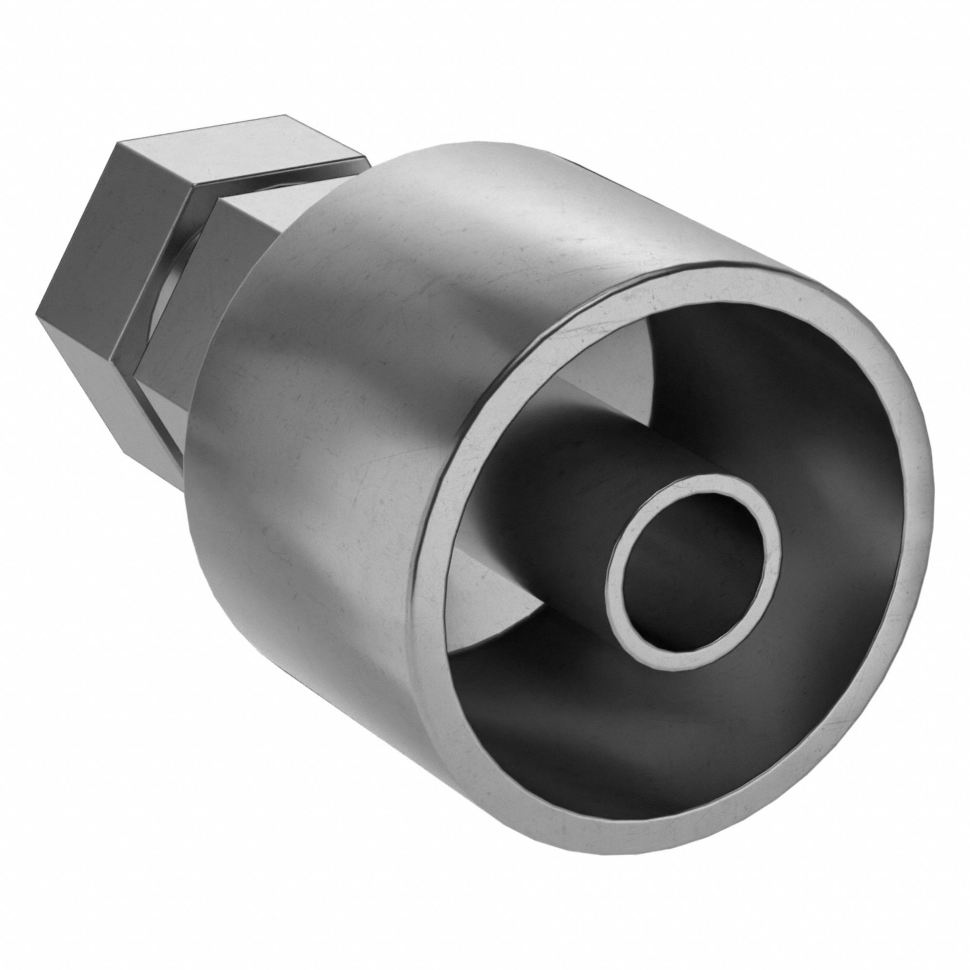Hydraulic Crimp Fitting: Carbon Steel, Straight, -10 For Hose Dash Size, Female x Male