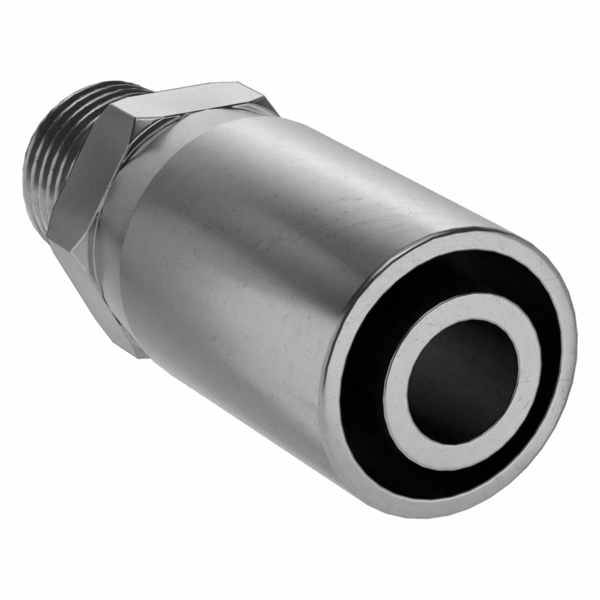 Hydraulic Crimp Fitting: Carbon Steel, Straight, -12 For Hose Dash Size, Male x Male