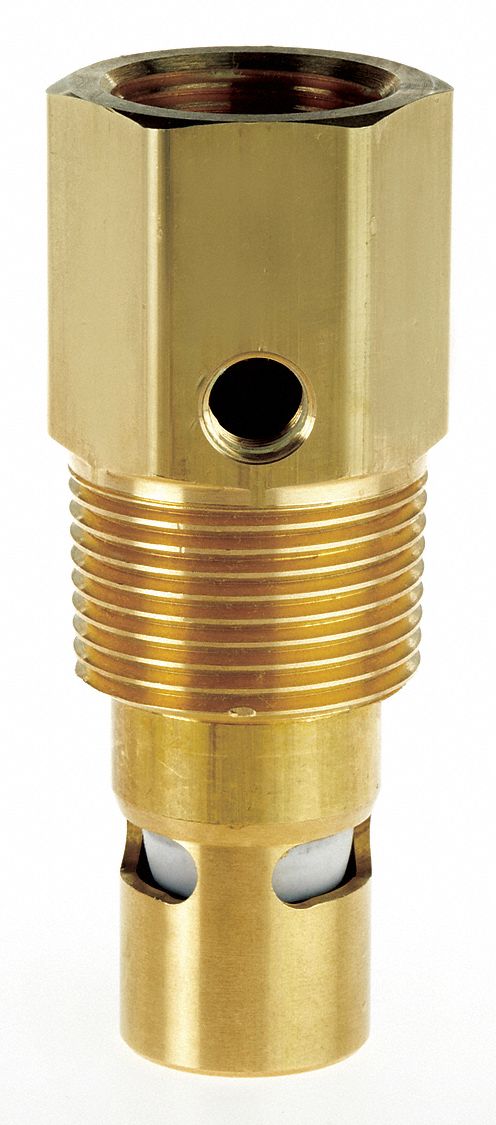 Check Valve: In Tank, Brass, 3/4 in (F)NPT, 1 in (M)NPT, 500 psi Max. Pressure