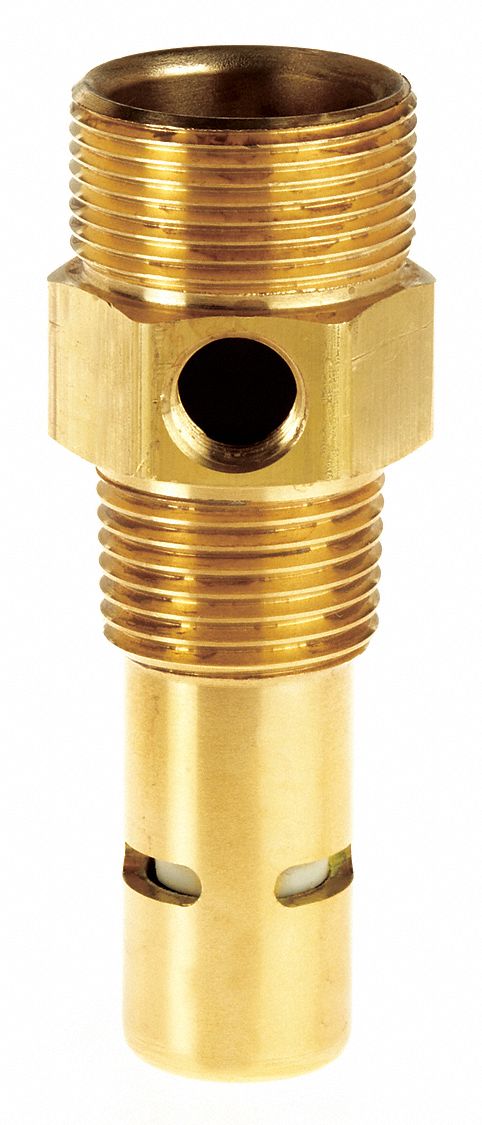 Check Valve: In Tank, Brass, 3/4 in Compression, 1/2 in (M)NPT, 500 psi Max. Pressure